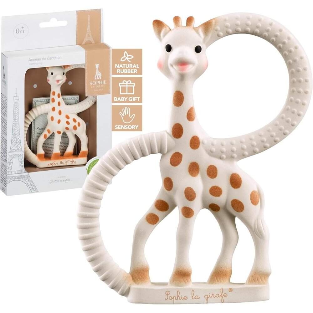 Sophie La Girafe Teething Ring  Natural Rubber Baby Toy For 0+ Months